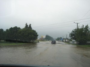 Flooded roads in northern Romania/southern Ukraine