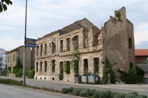 War-torn buildings of Mostar