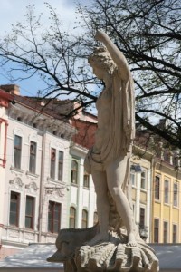 statue in main square of Lviv